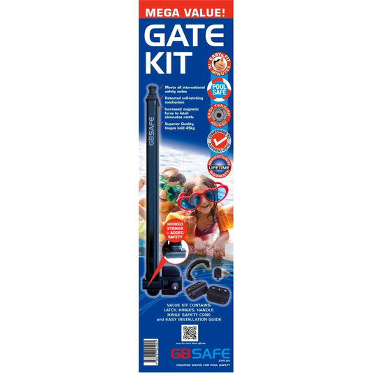 G8Safe Pool Gate Latch Kit - 110mm - Plastic - Key Lockable