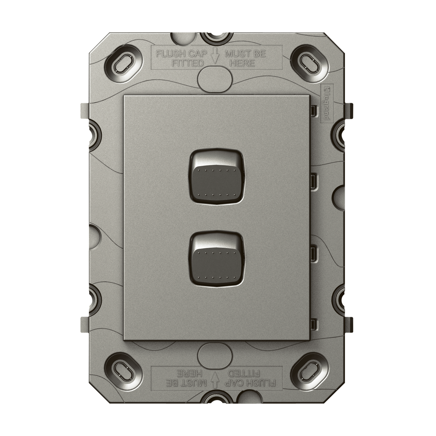 Hpm Arteor 2 Gang Wall Switch Grid - Magnesium - 113 x 77mm