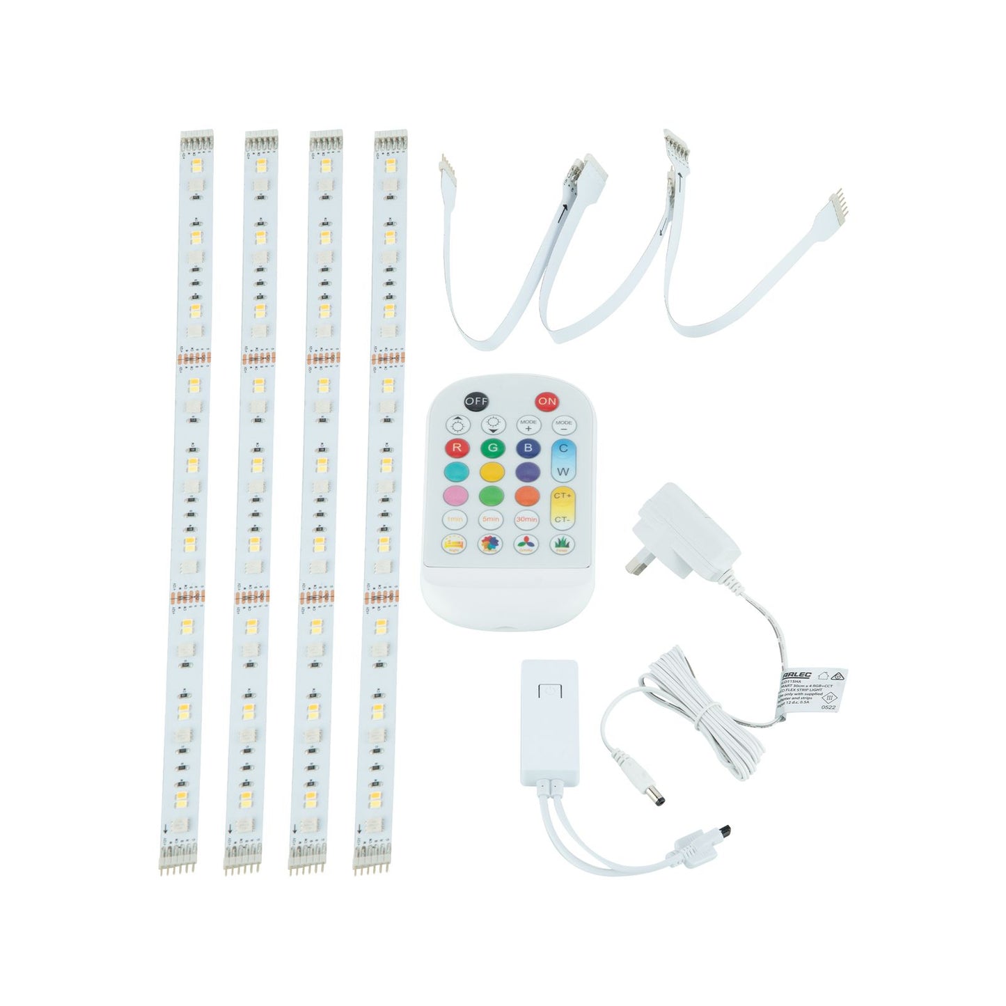 Arlec Grid Connect LED Strip Light - 30cm - 4 Pack - RGB