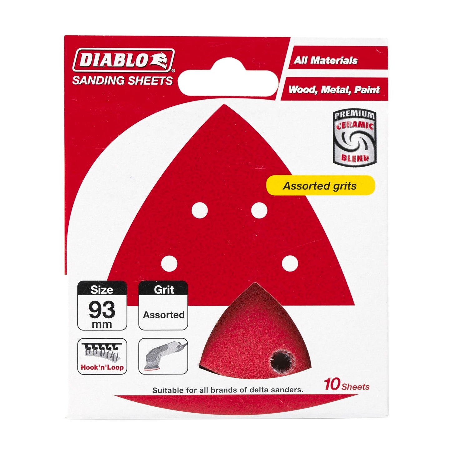 Diablo Detail Sander Sheets - 93 x 93mm - 10 Pack