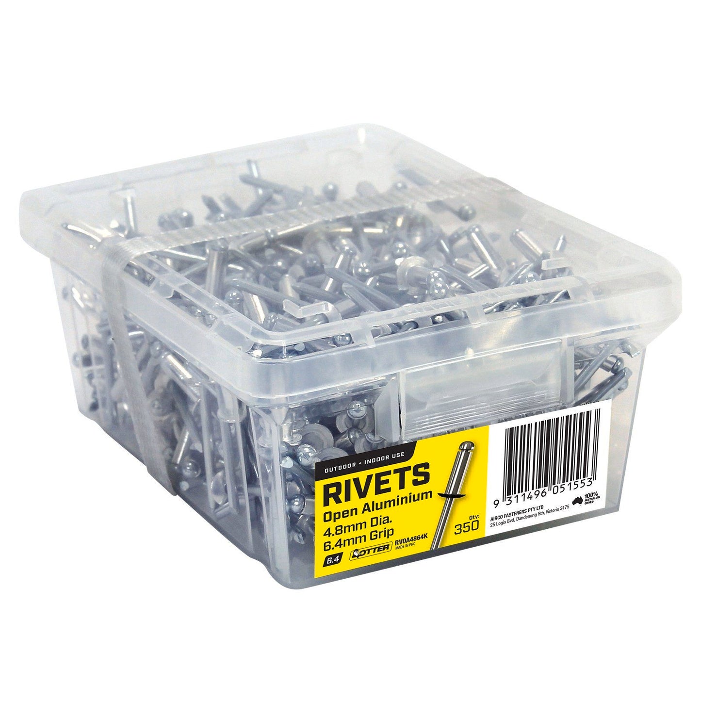 Otter Open Aluminium Blind Rivets - 4.8 x 6.4mm - 350 Pack