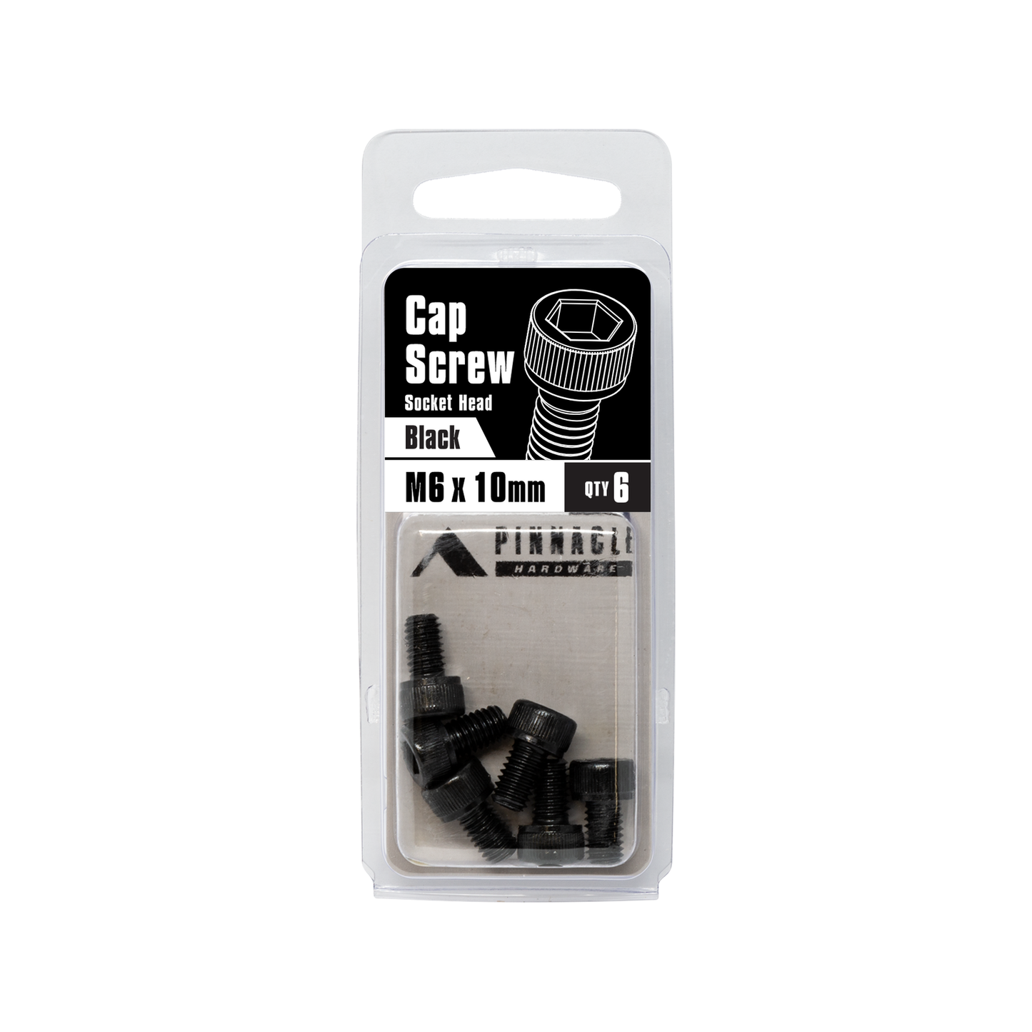 Pinnacle Black Oxide Socket Head Cap Screw - M6 x 10mm - 6 Pack
