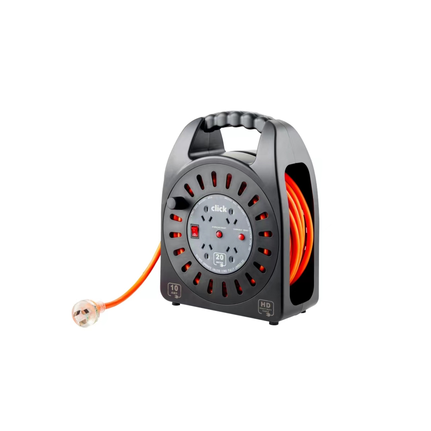 Click Heavy Duty Cable Reel - 20m - 4 Outlet