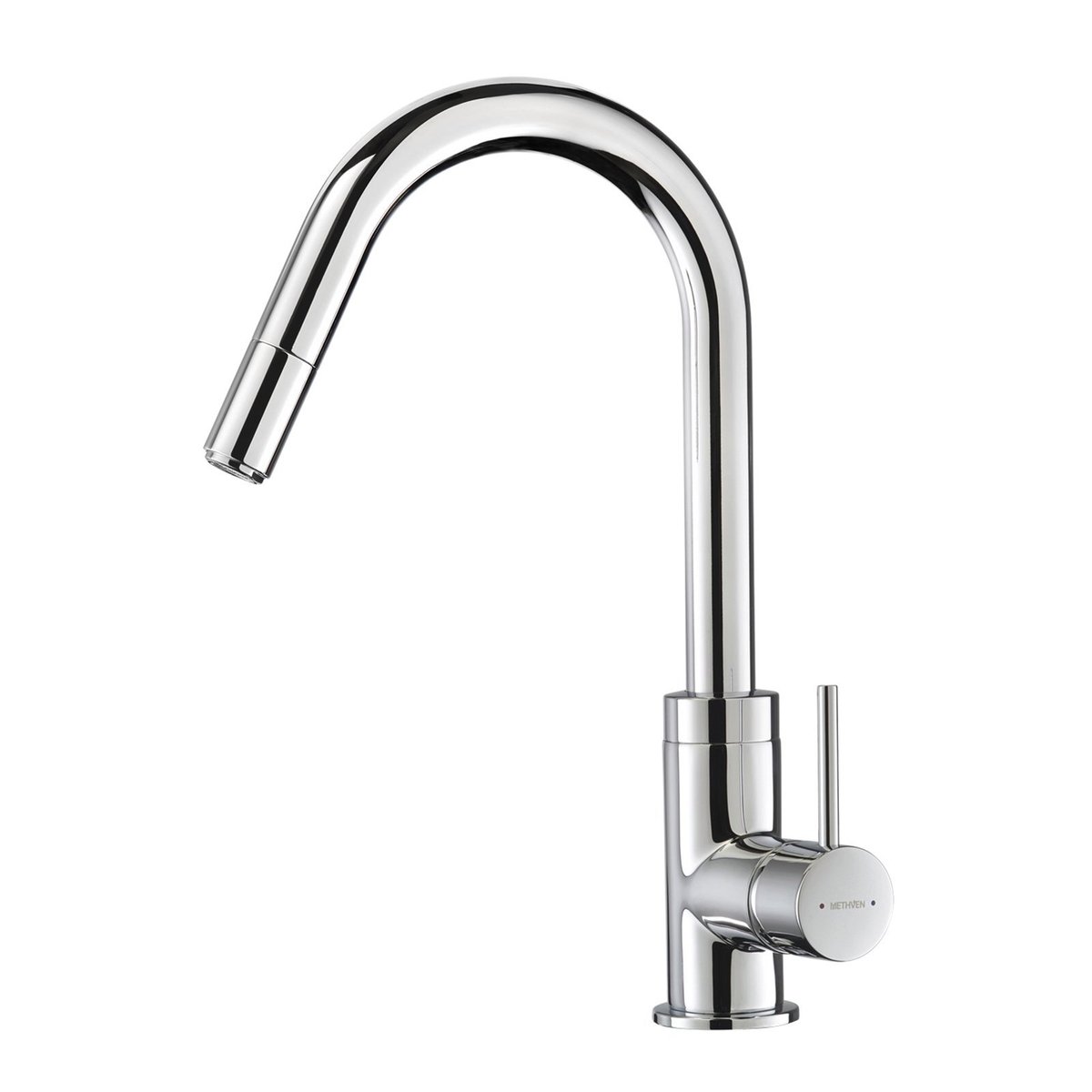 Methven Culinary Gooseneck Sink Mixer - 260mm Brass - Pull Out Spray