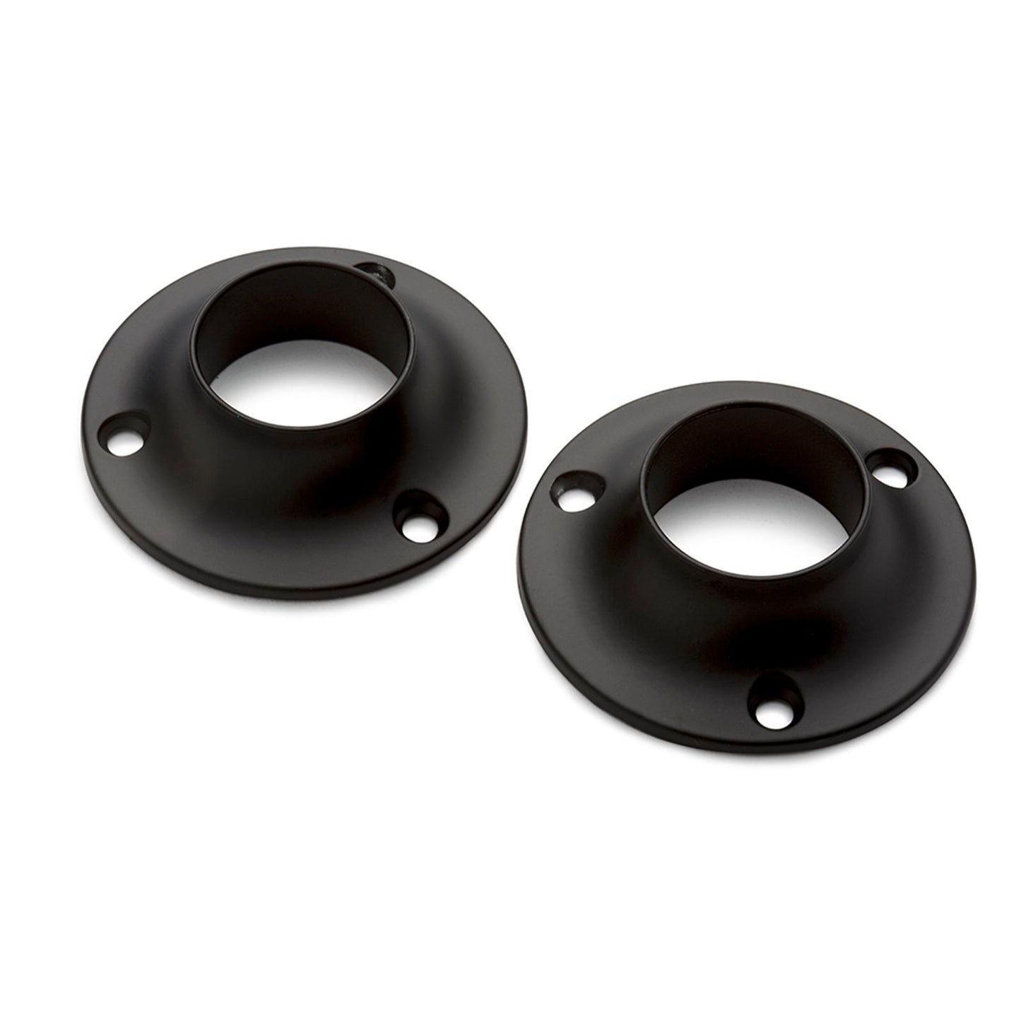 Sandleford Black Rod Fitting Round Flange - 25mm - 2 Pack