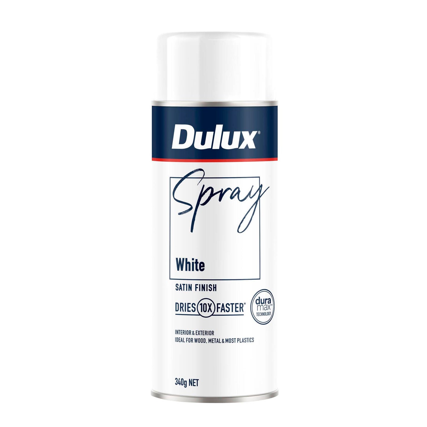 Dulux White Satin Spray Paint - 340g
