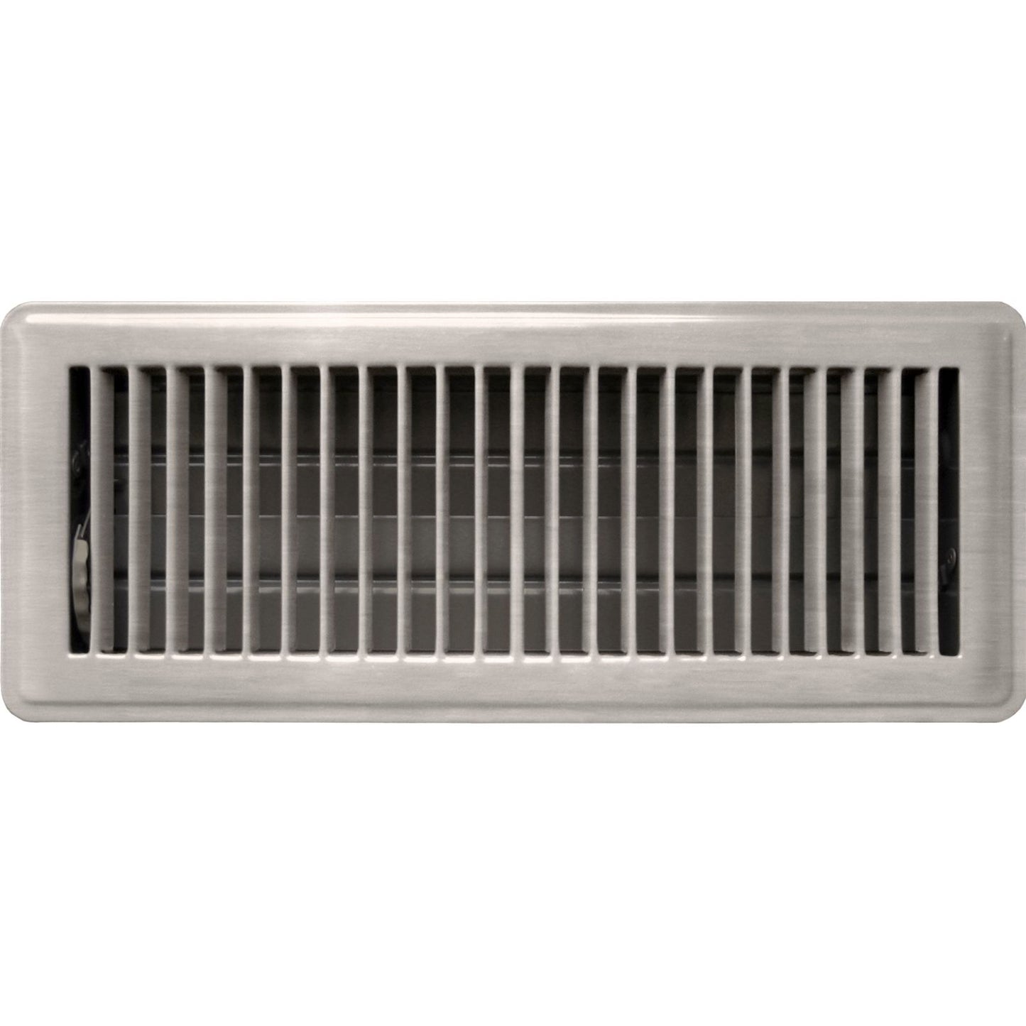 Accord Louvered Floor Register - 10 x 30cm - Satin Chrome