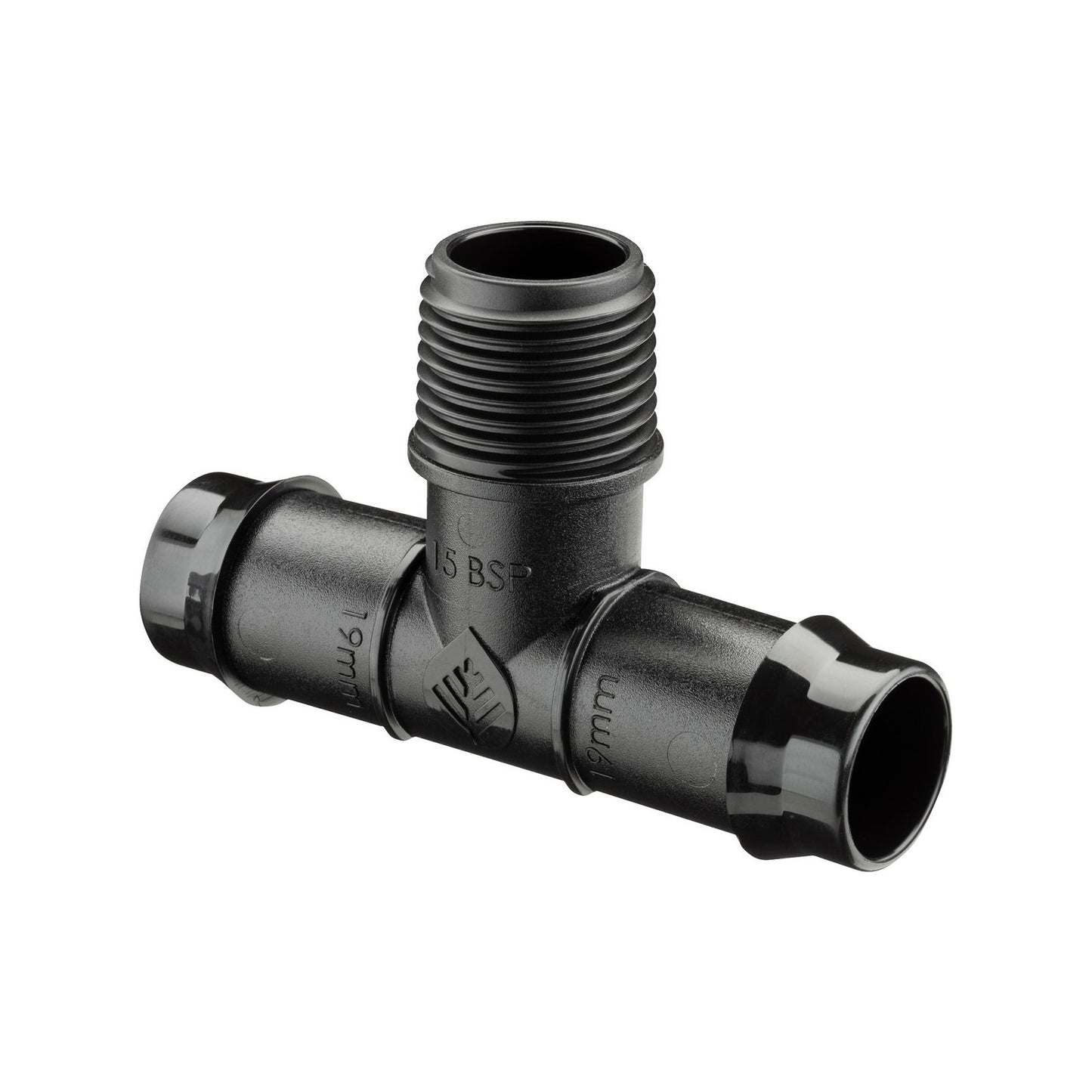 Pope Barbed x 15mm Threaded Male Tee - 19mm - 5 Pack