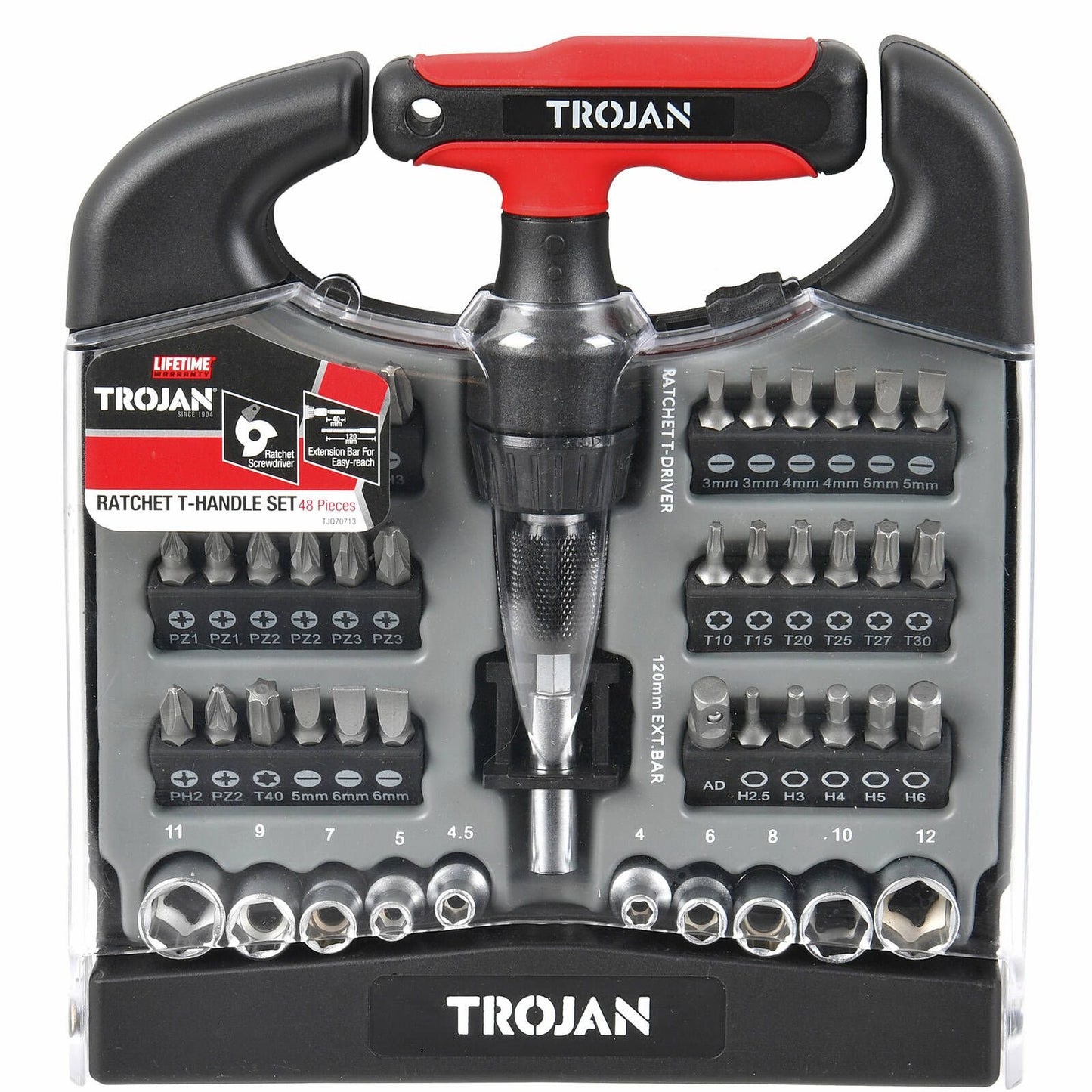 Trojan Ratchet T-Handle Set - 48 Piece
