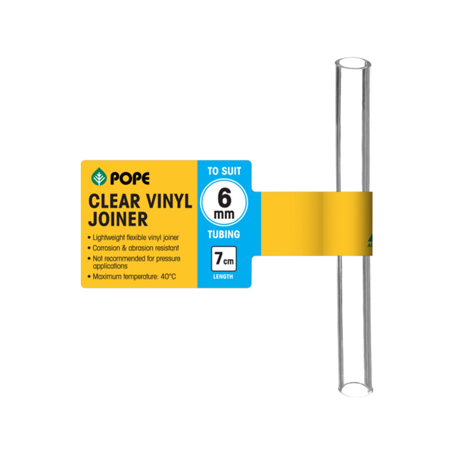 Pope Clear Vinyl Tubing Joiner - 6mm