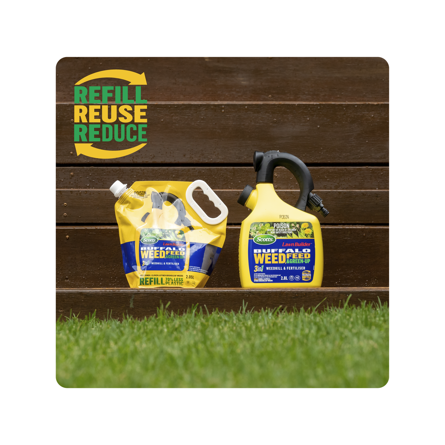 Scotts Lawn Builder Buffalo Weed Feed Green Up Refill Pouch - 2.5kg
