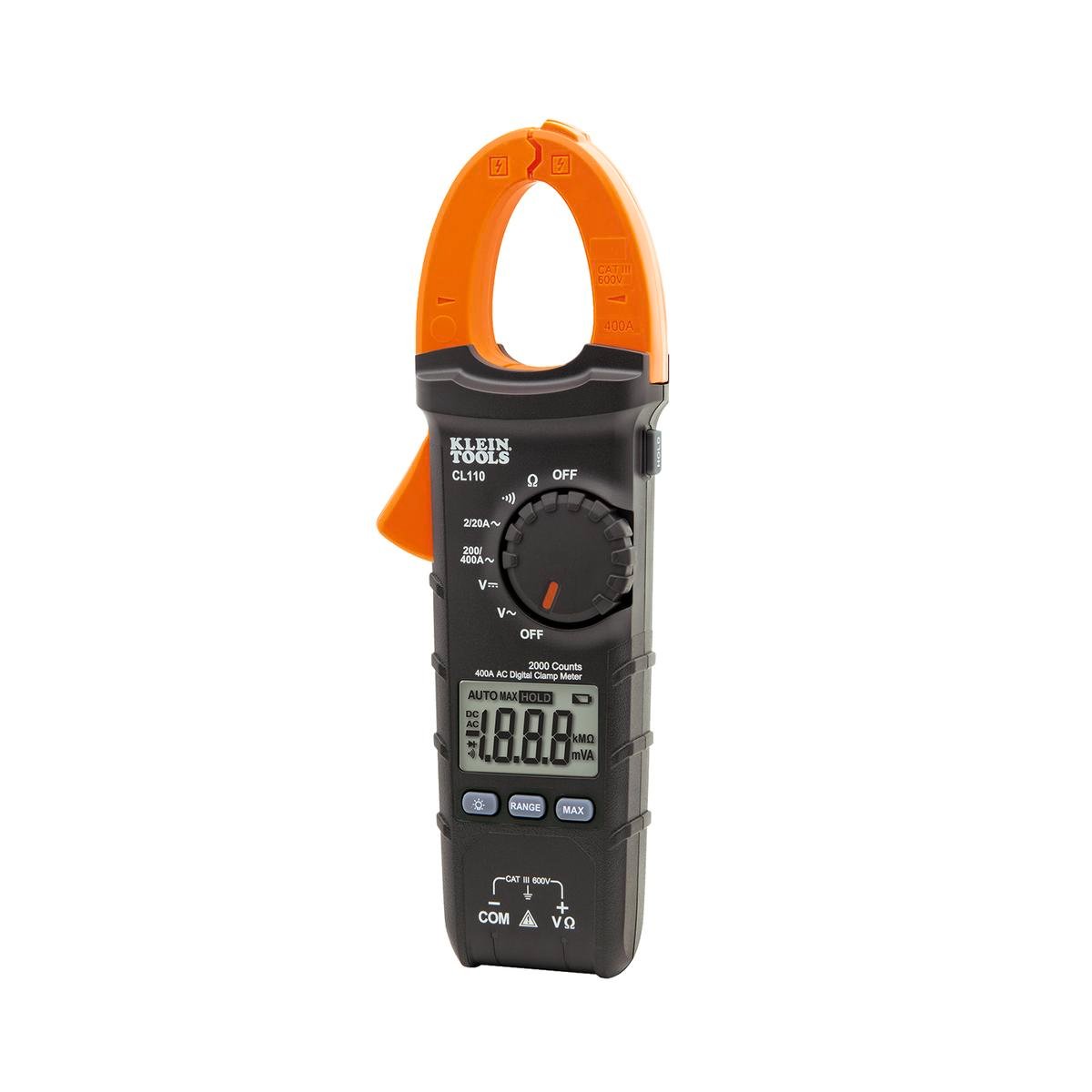 Klein Tools Digital Clamp Meter - 600V - Auto Ranging - Backlit Display