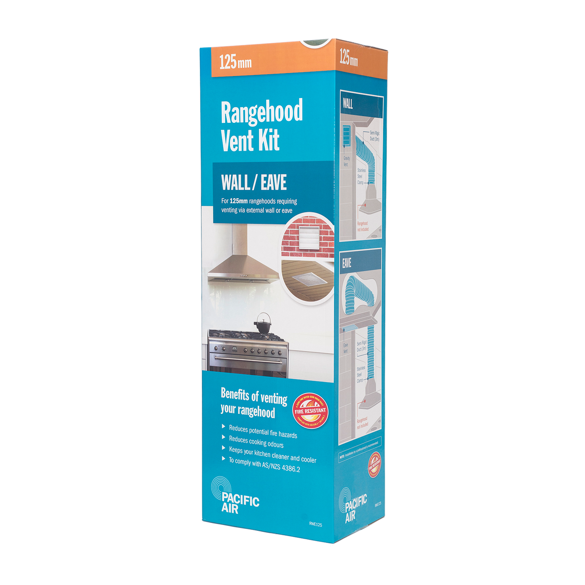 Pacific Air 125mm Rangehood Venting Kit - Aluminium PVC Easy Install