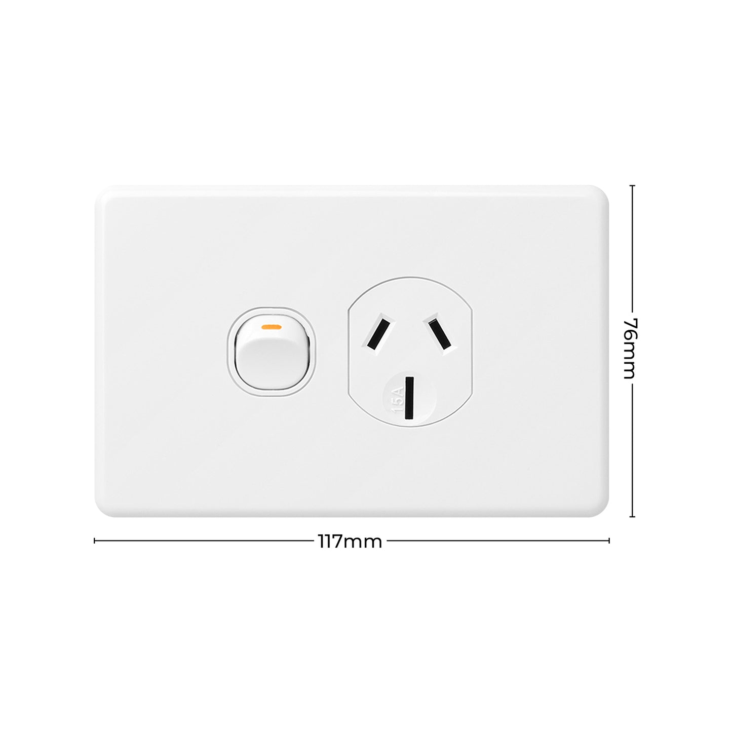 Deta X6 White 15 Amp Single Power Point