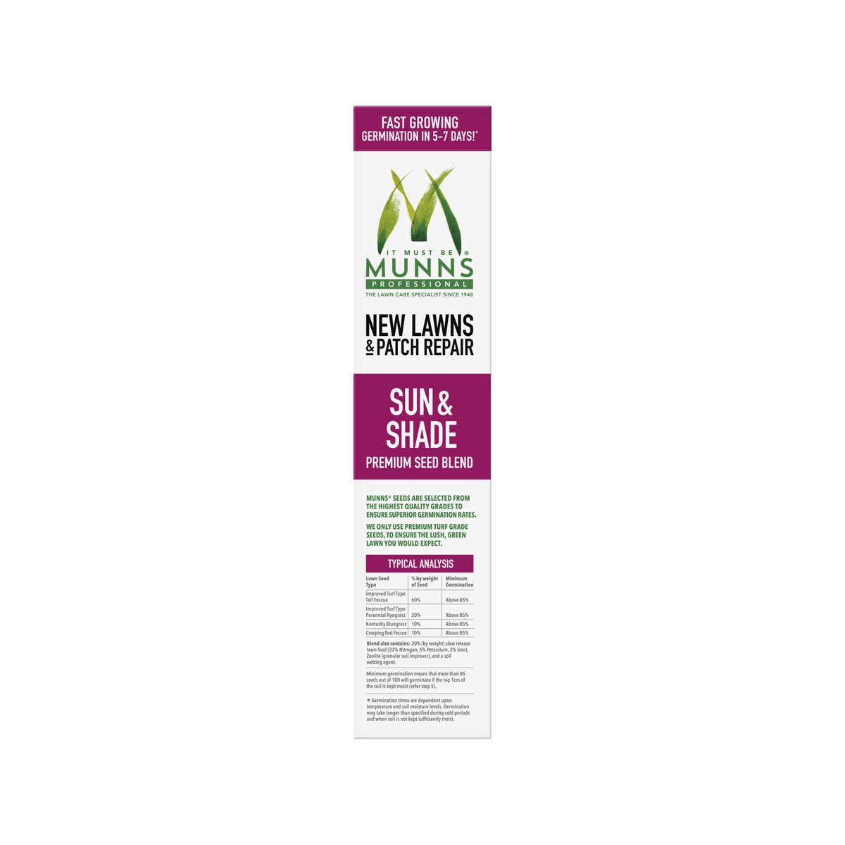 Munns Professional Lawn Seed Blend - 1.1kg - Turf Grade - Drought Tolerant