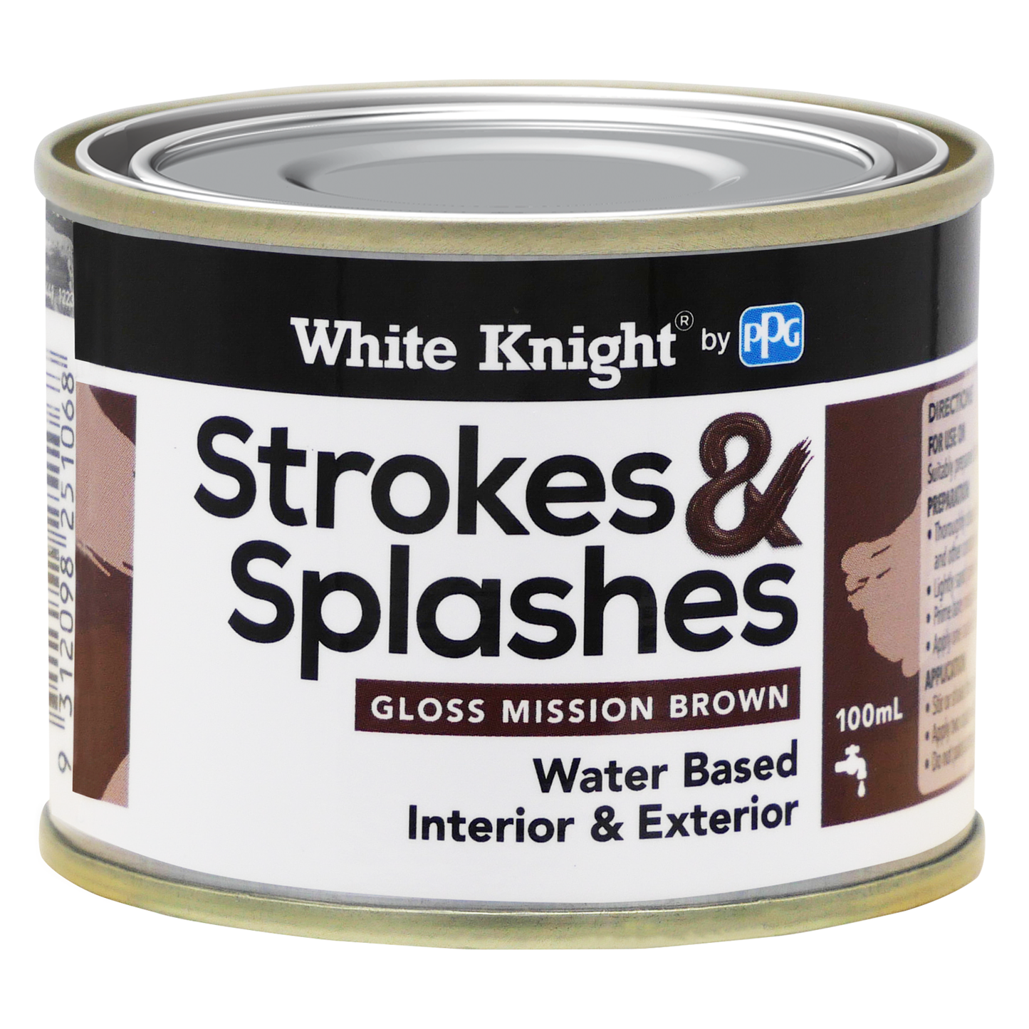 White Knight Mission Brown Strokes and Splashes Paint - 100ml