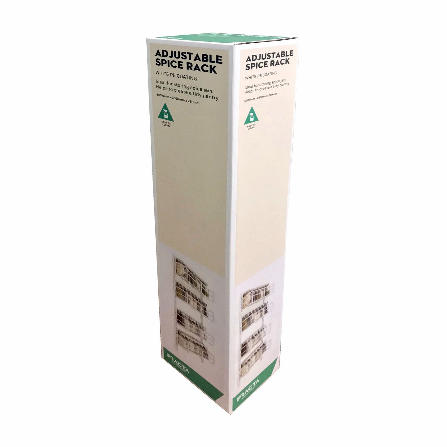 Practa Solutions White Adjustable Spice Rack - 600mm