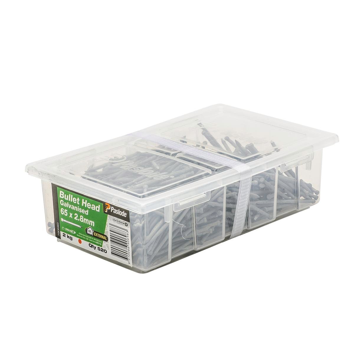 Paslode Galvanised Bullet Head Nails 65mm 2.8mm 2kg Corrosion Resistant
