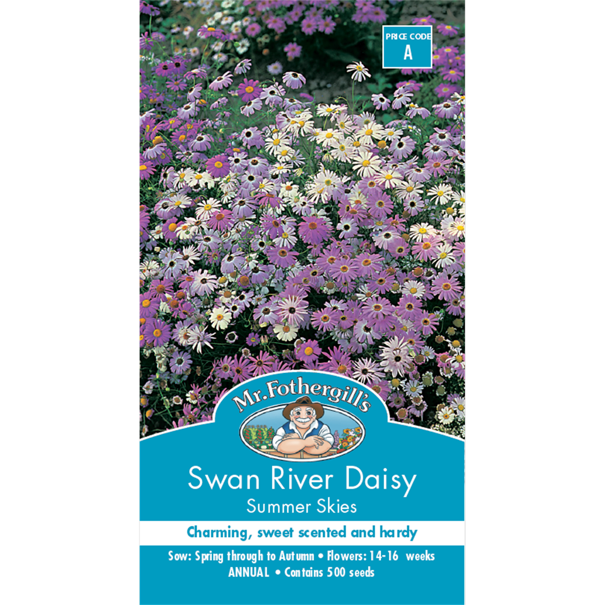 Mr Fothergill S Swan River Daisy Seeds - 30cm - Summer Sky - Charming Flowers