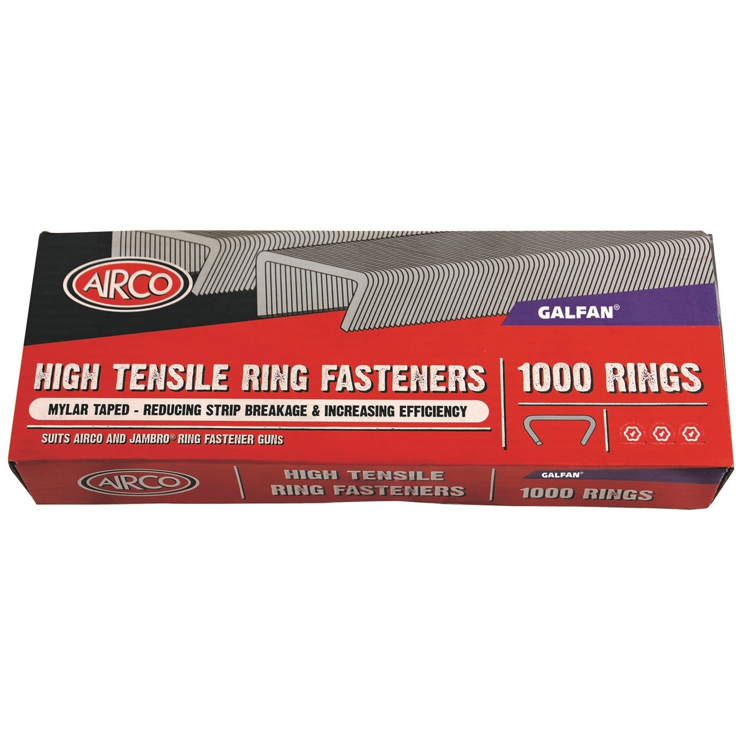 Airco High Tensile Galvanised Ring Fasteners - 19mm - 100 Pack