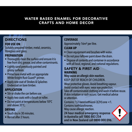 White Knight Strokes and Splashes Paint - Gloss Royal Blue 250ml