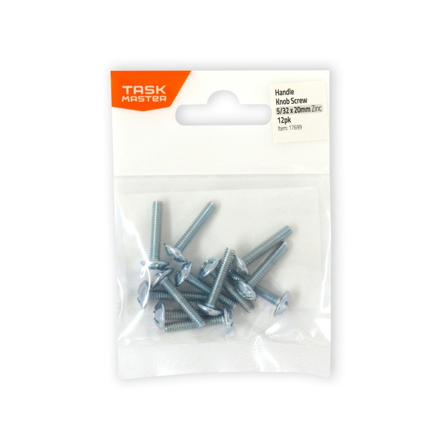 Taskmaster Zinc Plated Knob Handle Bolt - 5/32 x 20mm - 12 Pack