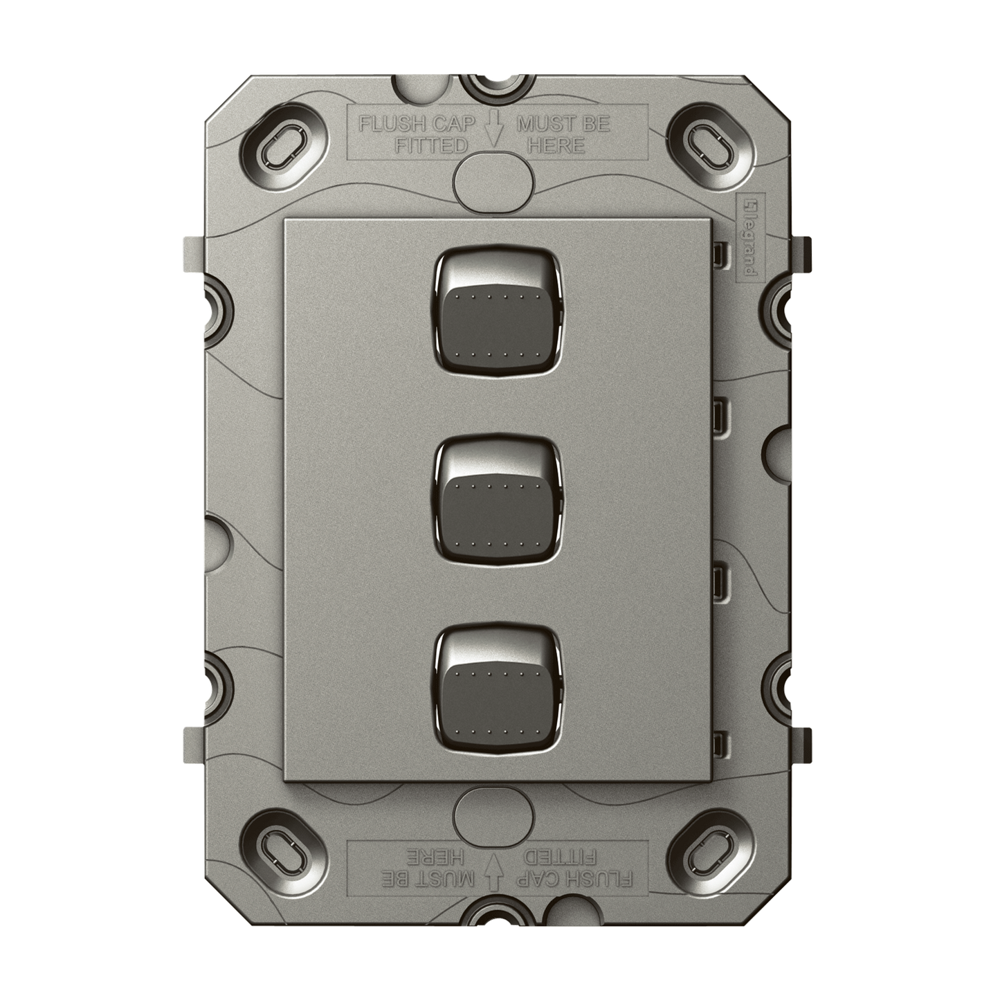 Hpm Arteor 3 Gang Wall Switch Grid - Magnesium - 113 x 77mm