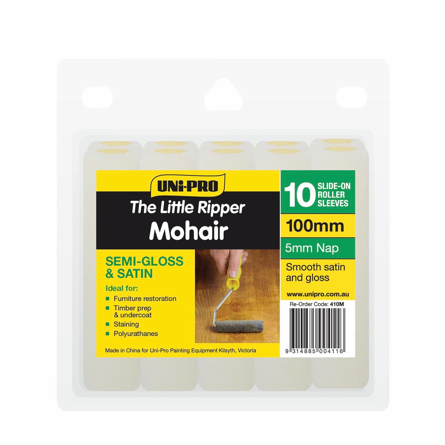 UNi-PRO Mohair Roller Cover - 100mm - 10 Pack