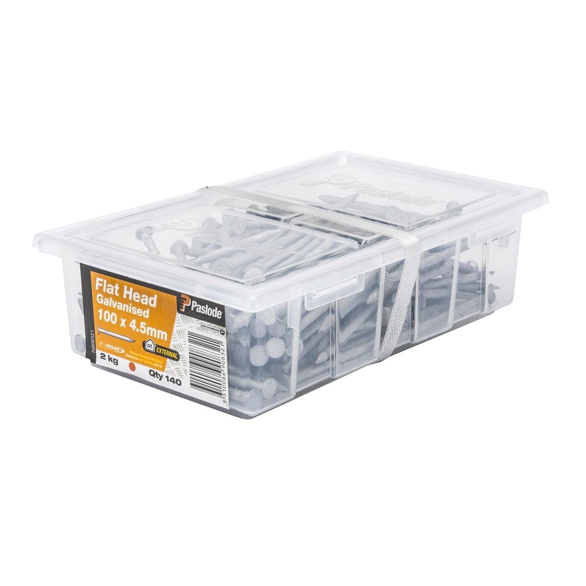 Paslode Galvanised Flat Head Nails 100mm 4.5mm 2kg Corrosion Resistant
