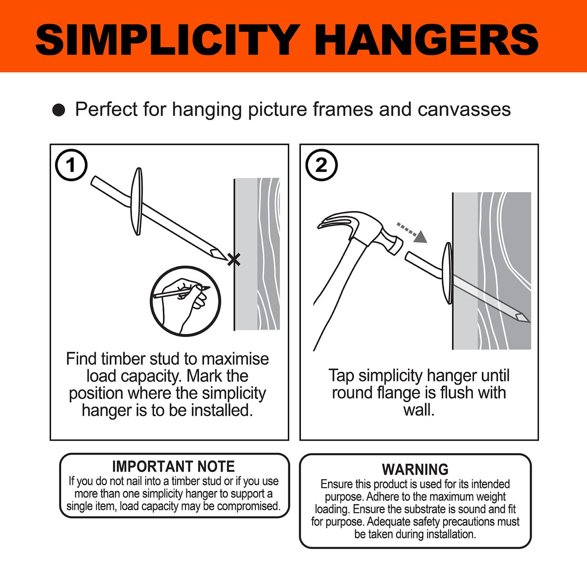Everhang Picture Hanging - 16kg - Brass Plated - 25 Pack