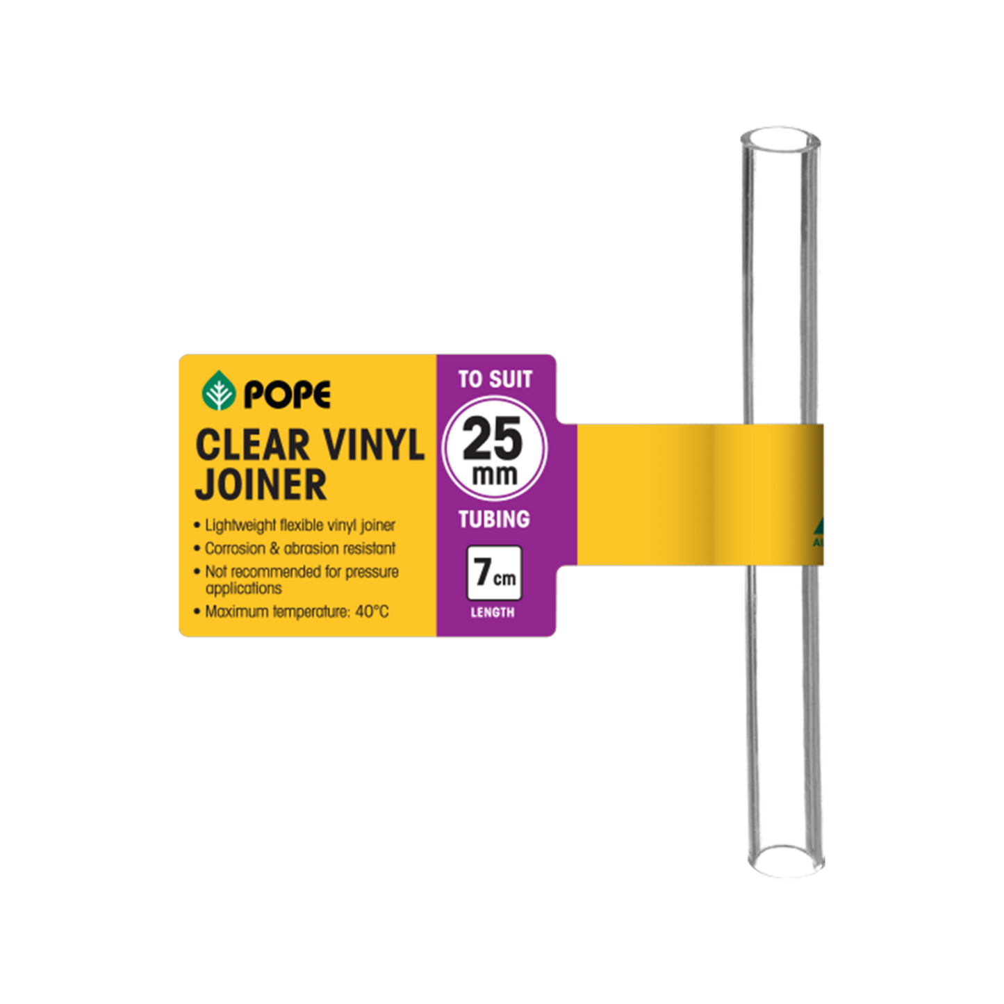 Pope Clear Vinyl Tubing Joiner - 25mm