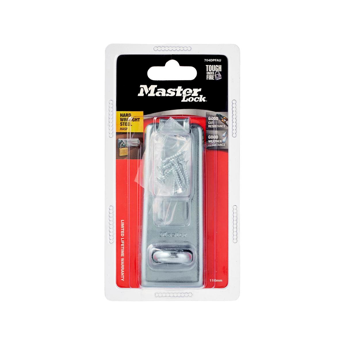 Master Lock Hasp - 112mm Hard Wrought Steel - Strong Cut Resistance