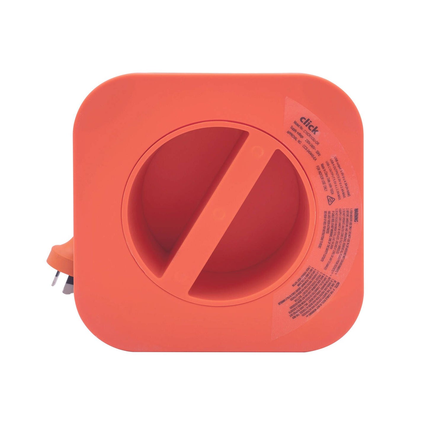 Click Square Cable Reel with USB Charger - 10m - 3 Outlets