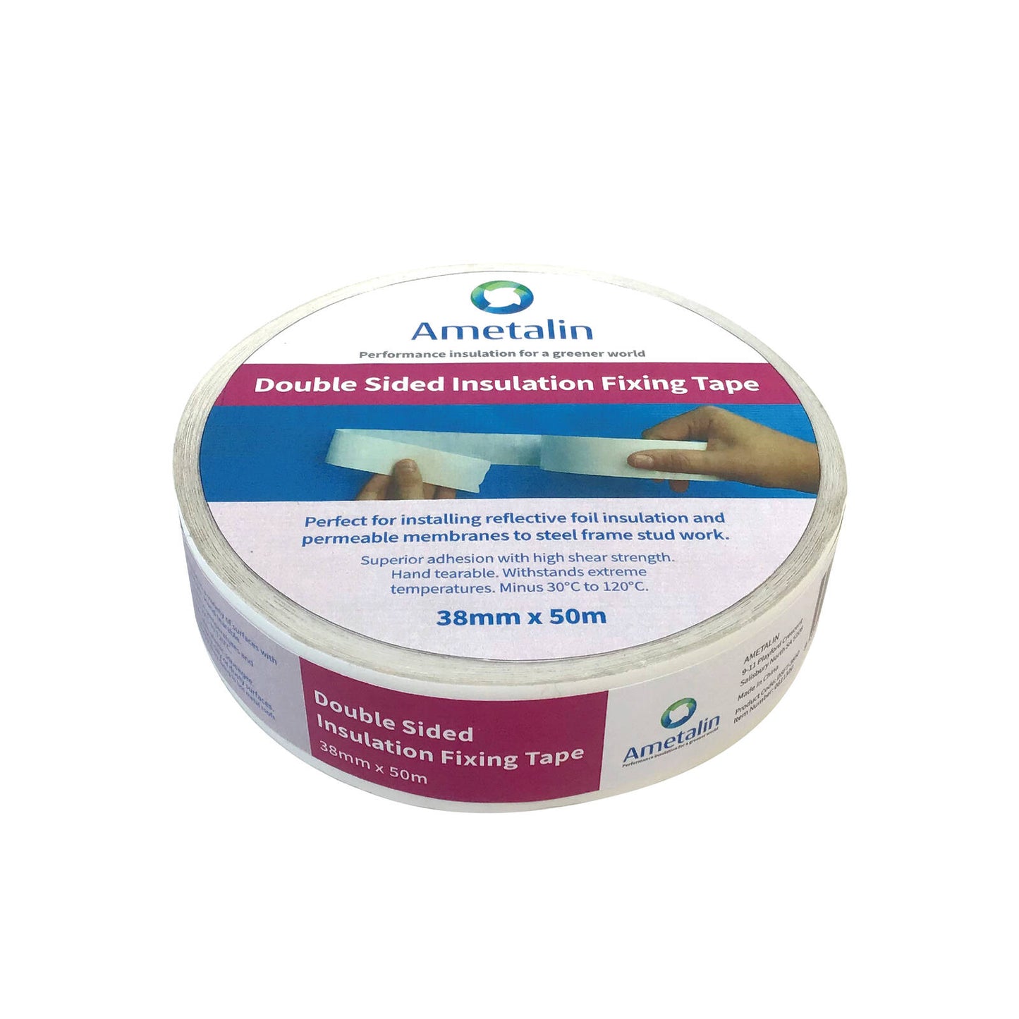 Ametalin Double Sided Insulation Fixing Tape - 38mm x 50m