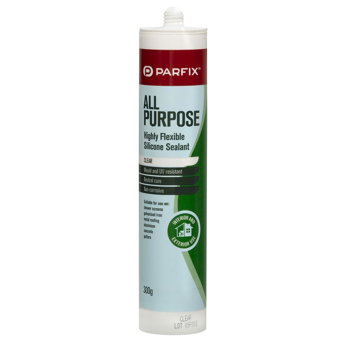 Parfix All Purpose Silicone - 300g - Clear - Mould Resistant