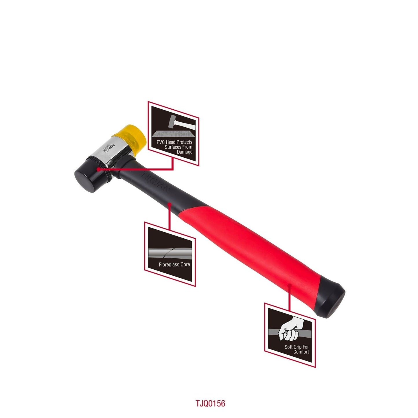 Trojan Fibreglass Soft Face Hammer - 8oz - 225g