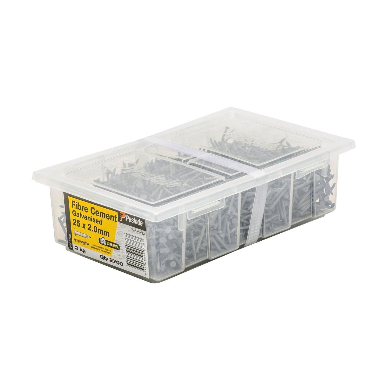 Paslode Fibre Cement Nails - 25mm x 2mm - Galvanised - 2700 Pack - External Use