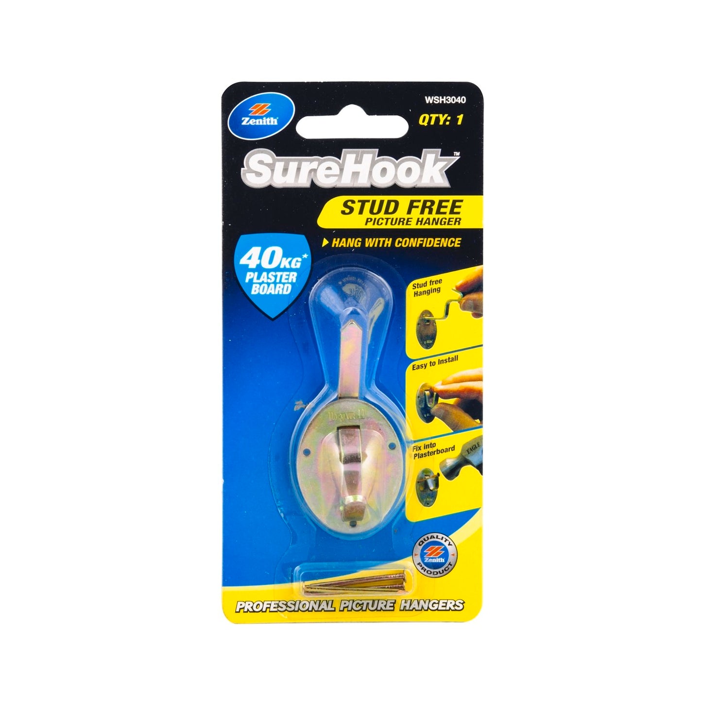 Zenith Stud Free Picture Hanger - 40kg