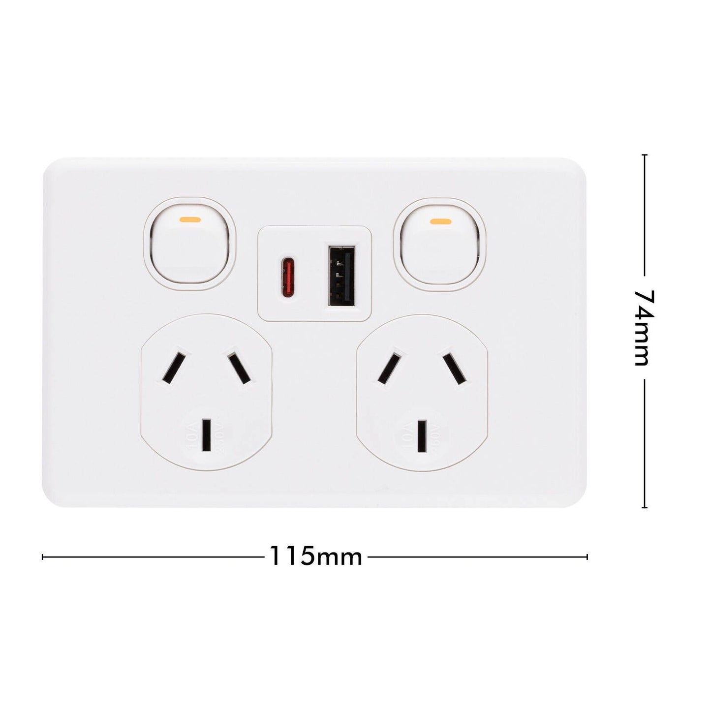 Deta x6 Double Power Point with USB A+C - White