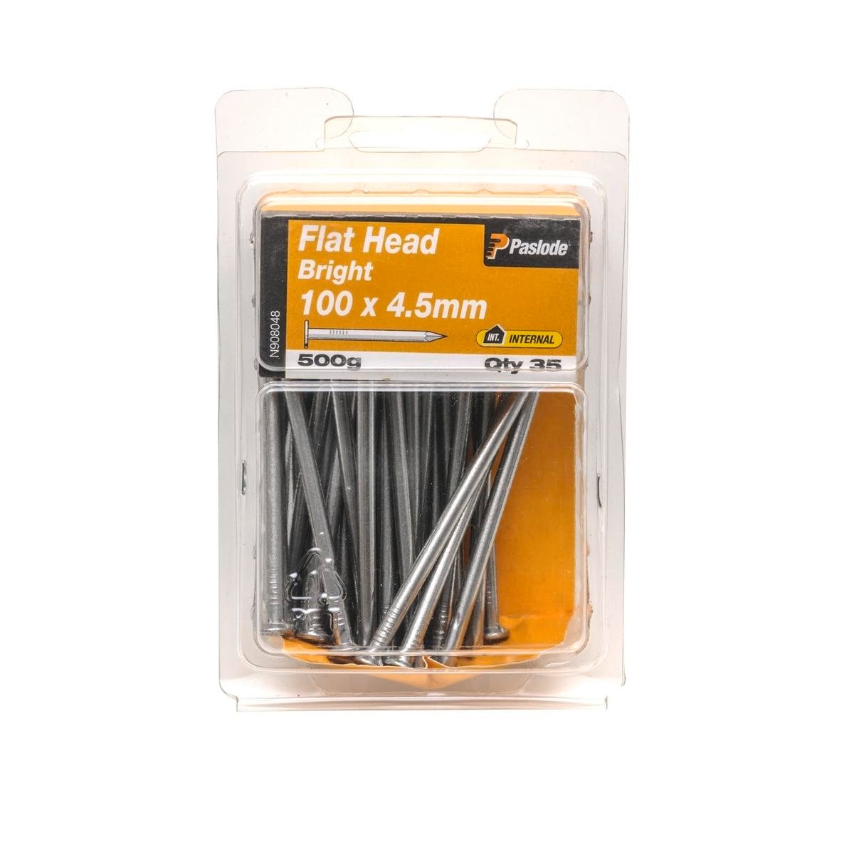 Paslode Flat Head Nails 100 x 4.5mm Bright Steel 35 Pack Durable