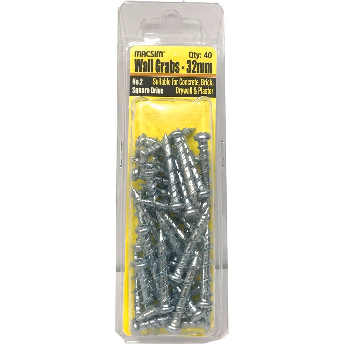 Macsim Wall Grab Anchor - 32mm - 40 Pack