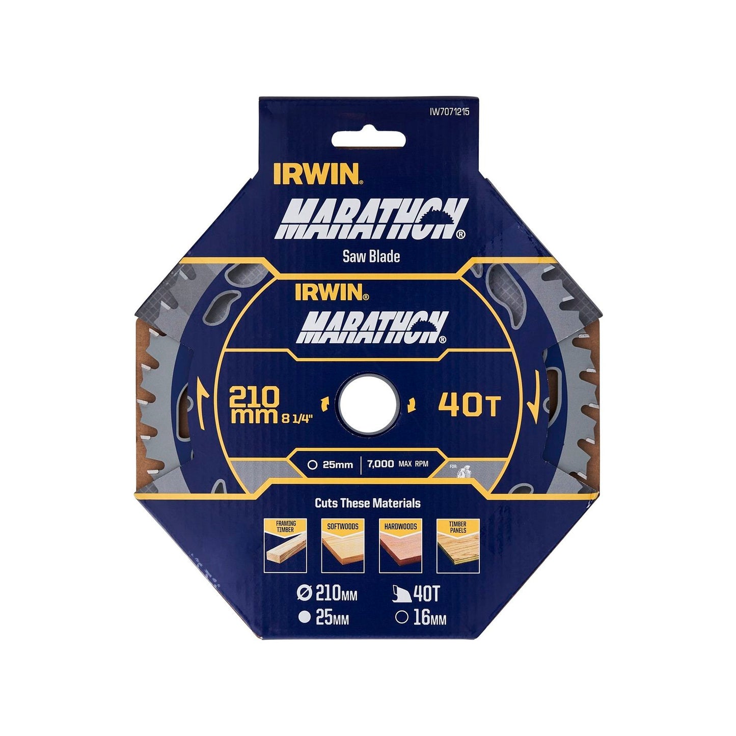 Irwin Marathon Circular Saw Blade - 210mm - 40T
