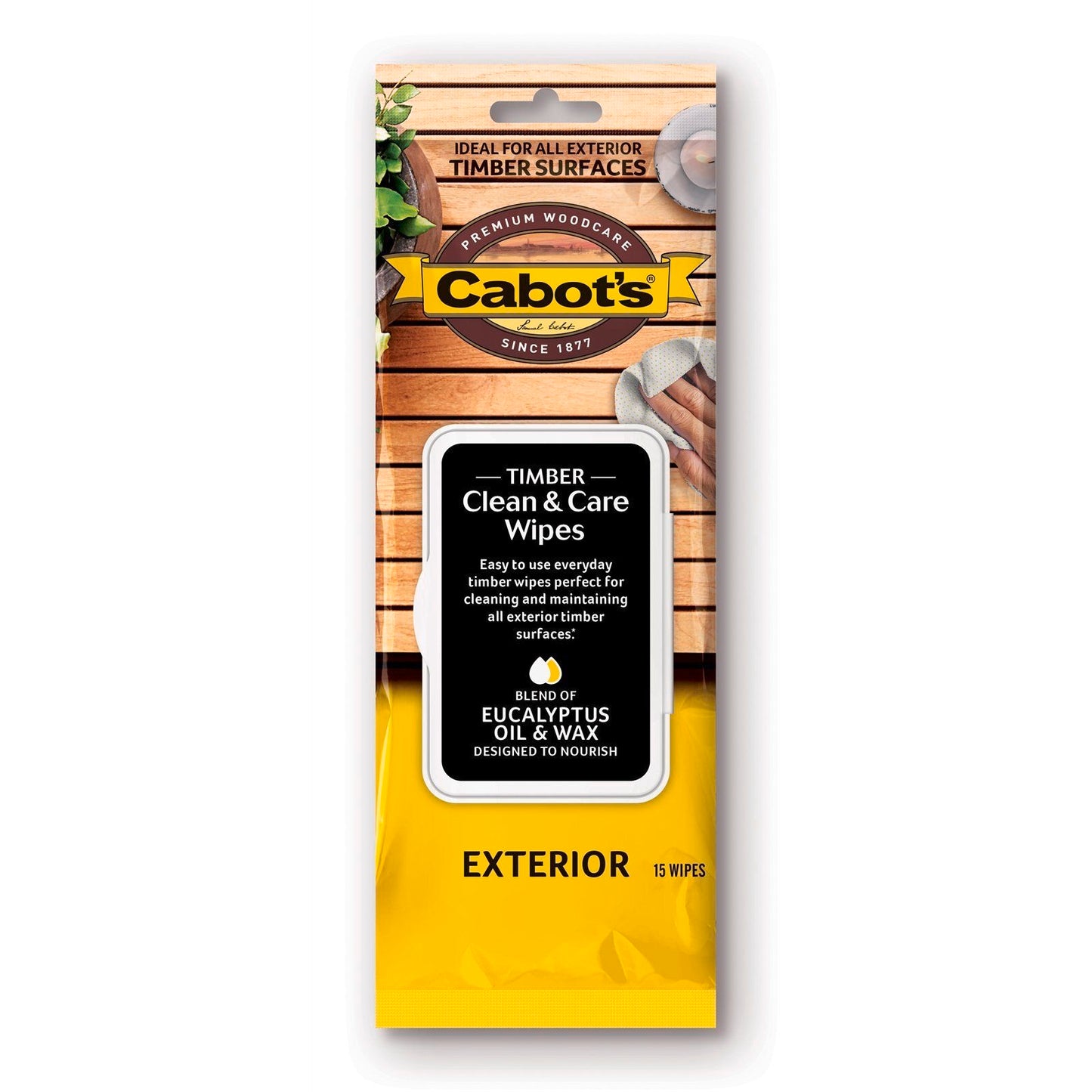 Cabot's Exterior Clean and Care Wipes - 15 Pack - 45 x 200mm