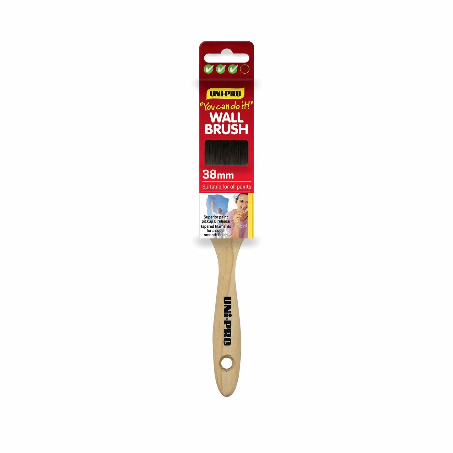 Uni Pro Wall Paint Brush - Suitable for All Paints - 38mm
