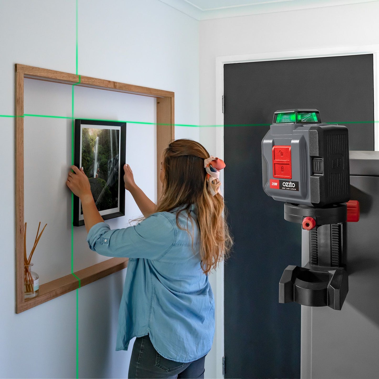 Ozito Line Laser - 20m - 360° - Green