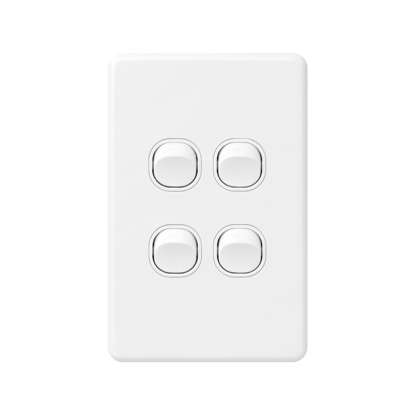 Deta X6 White Quad Vertical Switch - 4 Gang