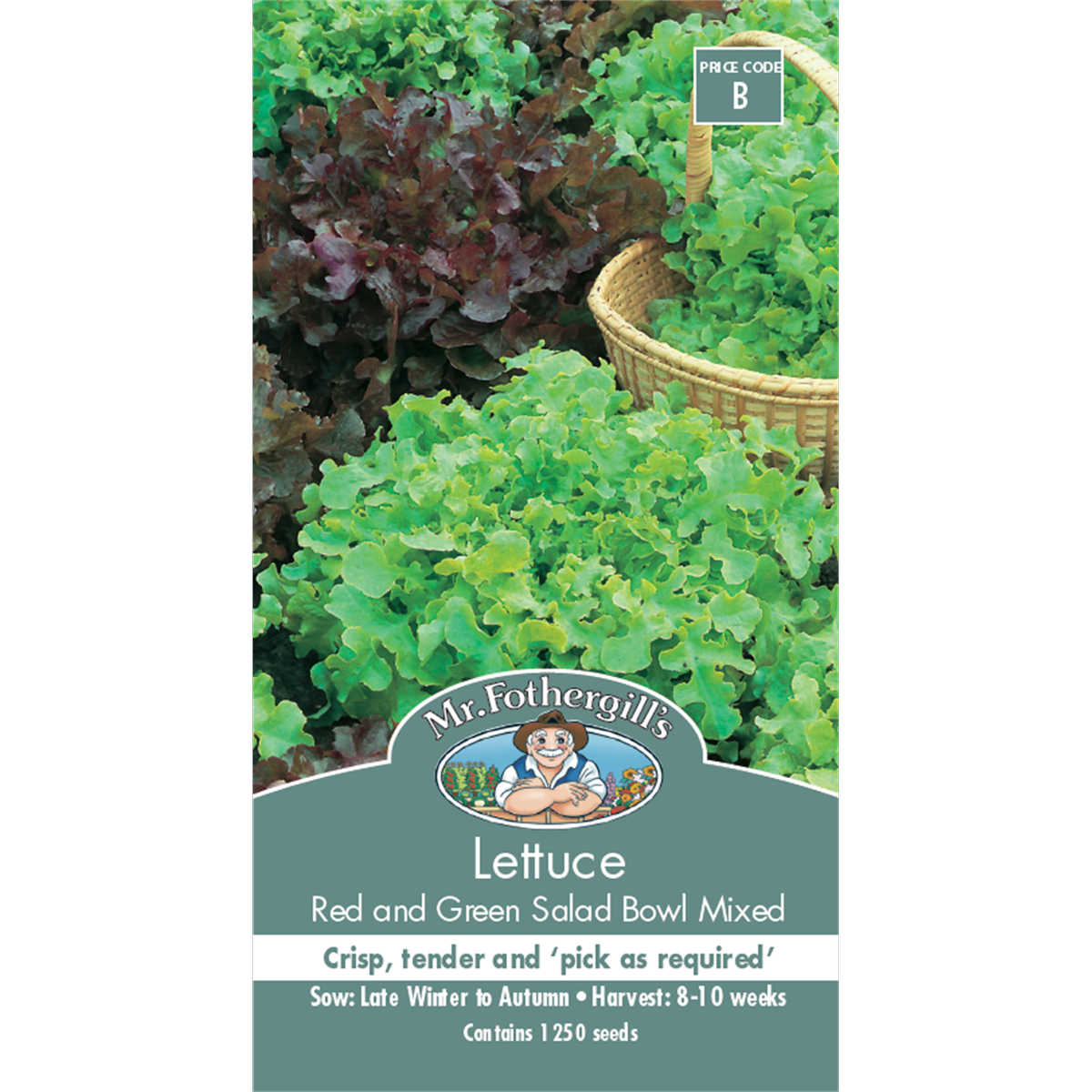 Mr Fothergill Lettuce Seeds - Red Green Salad Bowl - 75mm - Crisp Tender