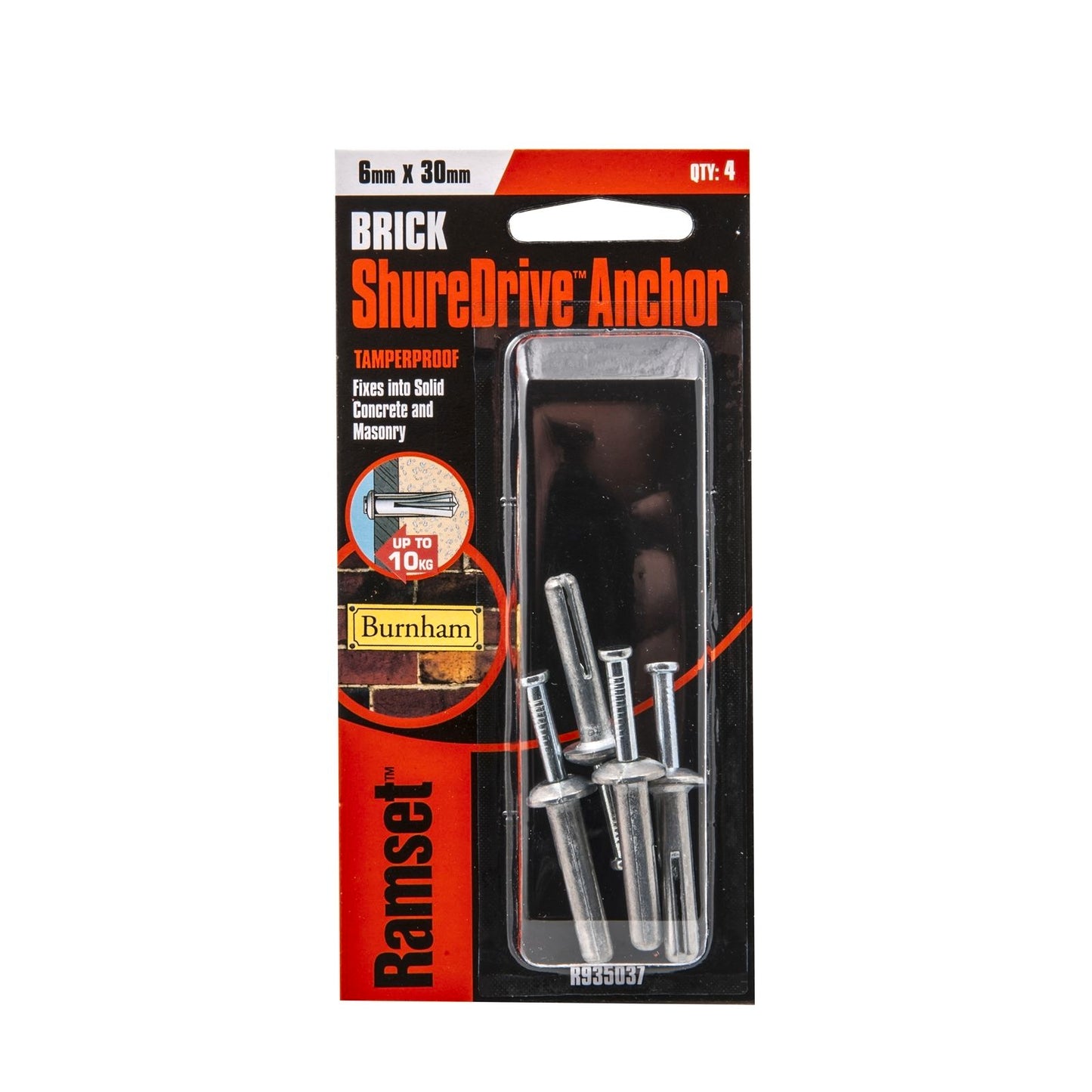 Ramset ShureDrive Anchor - 6 x 30mm - 4 Pack