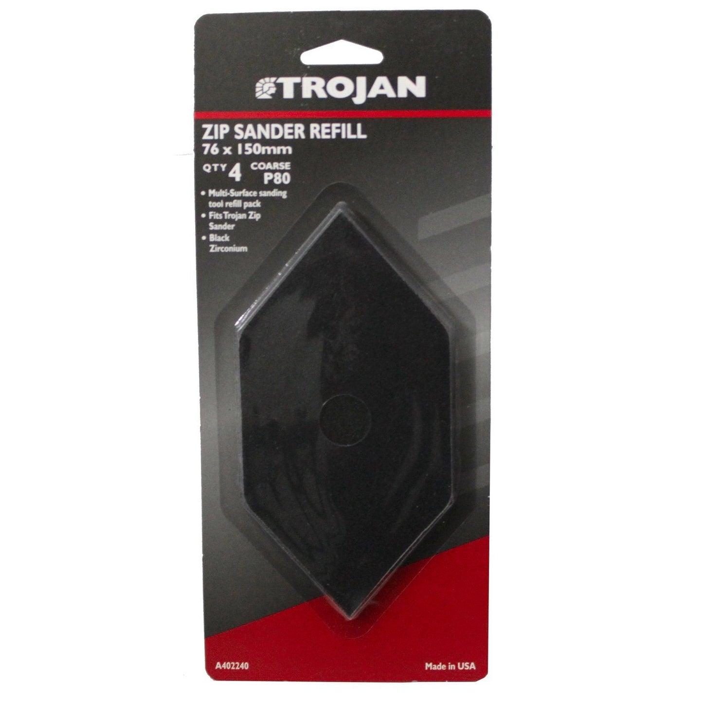 Trojan Zip Sander - 80g - 4 Pack