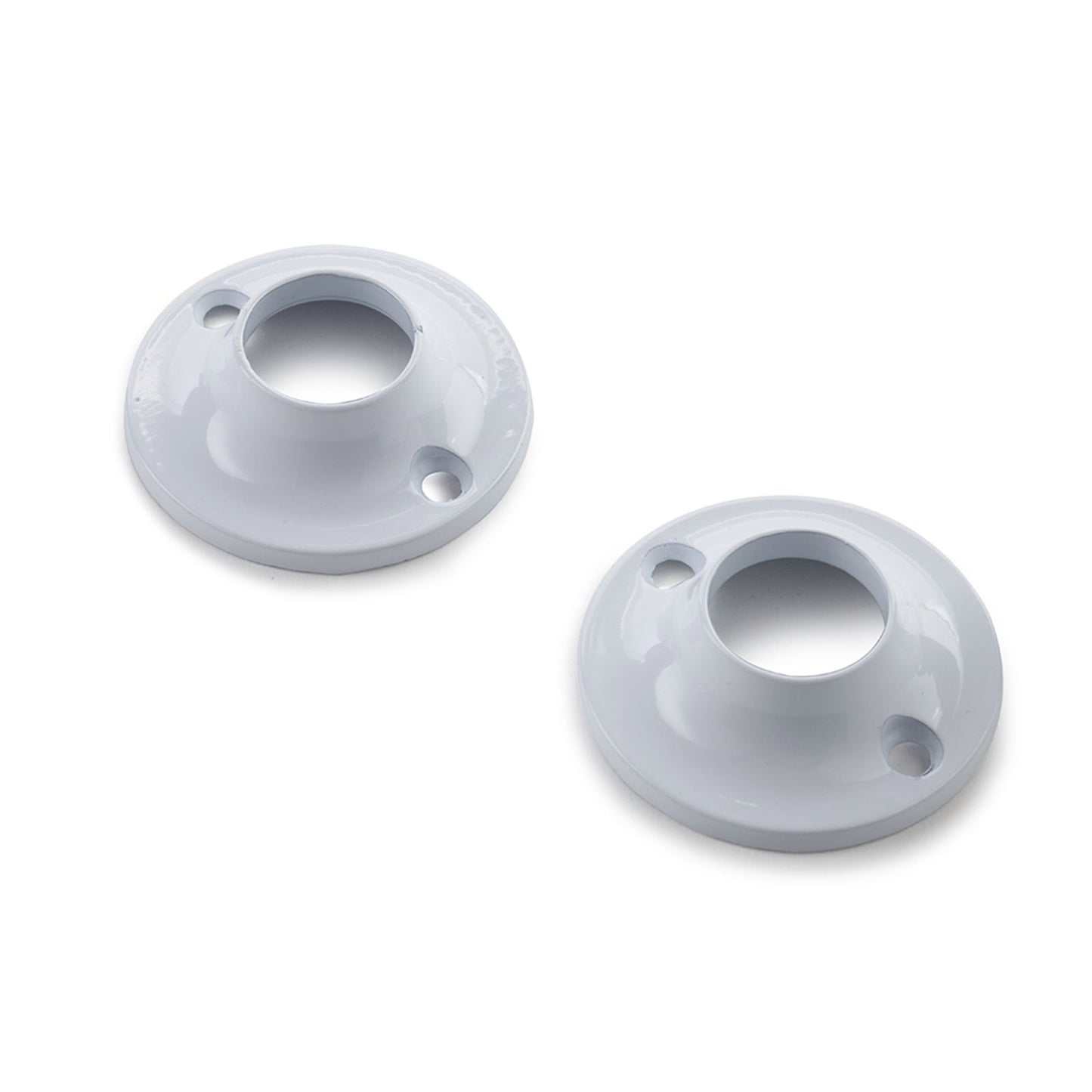 Sandleford White Round Flange - 19mm - 2 Pack